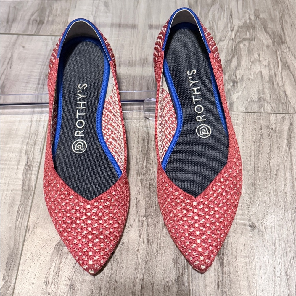 Rothy's Red Pointed Woven Flats